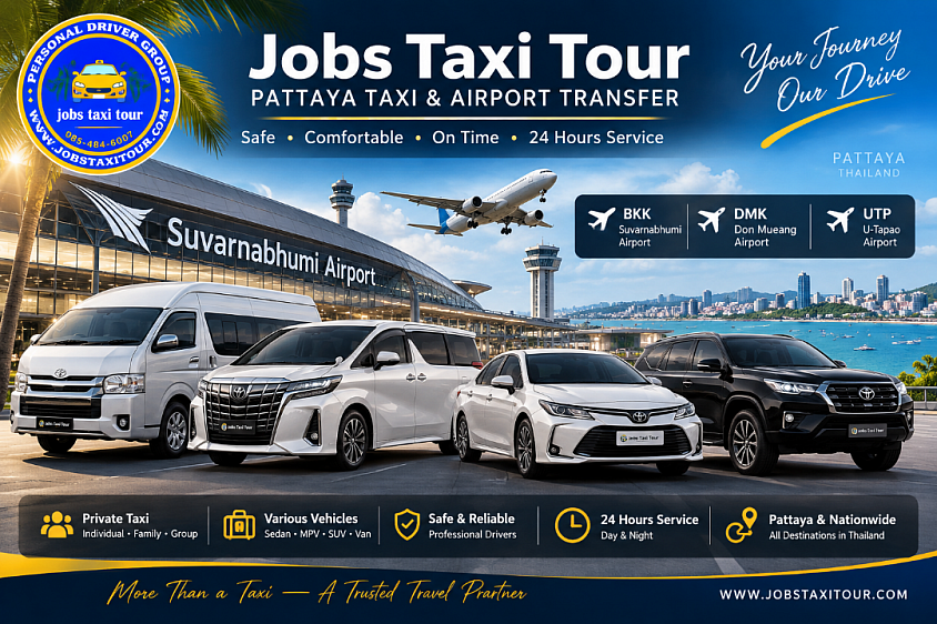 www.jobstaxitour.com for a car, book a car, call a taxi, charter a taxi, travel upcountry  Go to the airport  Finding an airport shuttle  Find a taxi to Pattaya  The driver is skilled in the route.  Can communicate in English  Call a taxi Chonburi, Call a taxi Pattaya  Taxi Rayong  , Taxi Chanthaburi, Find a taxi to Pattaya, Car charter day, Rent a taxi with a driver, Rent a car with a driver, Taxi for travel, Pet transfer taxi, Cheap taxi  Rent a car to Chonburi  Rent a car to Bang Saen  Hire a car to Amata Nakorn  Hire a car to Sriracha  Charter to Phanat Nikhom  Hire a car to Ban Bueng  Hire a car to Ao Udom  Hire a car to Ang Sila  Hire a car to Laem Chabang  Hire a car to Bo Win  Hire a car to Amata City  Rent a car to Pattaya  Hire a car to Sattahip  Hire a car to Utapao  Rent a car to Suvarnabhumi Airport  Hire a car to Don Mueang Airport  Hire a car to Ban Chang  Hire a car to Map Ta Phut  Rent a car to Rayong  Rent a car to Ban Phe  Hire a car to Chanthaburi  Hire a car to Khao Khitchakut, take a car to Trat, take a car to Koh Chang  Taxi to Chonburi  Taxi to Bang Saen  Taxi to Amata Nakorn  Taxi to Ban Bueng  Taxi to Phanat Nikhom  Taxi to Sriracha  Taxi to Ang Sila  Taxi to Laem Chabang  Taxi to Ao Udom  Taxi to Pattaya  Taxi to Sattahip  Taxi to Rayong  Taxi to Ban Chang  Taxi to Utapao  Taxi to Map Ta Phut  Taxi to Ban Phe  Taxi to Chanthaburi  Taxi to Trat  Taxi to Koh Chang  Taxi to Suvarnabhumi Airport  Taxi service to Don Mueang Airport  Taxi Chonburi  Bangsaen Taxi  Amata Nakorn Taxi  Taxi Phanat Nikhom  Taxi Ban Bueng  Sriracha Taxi  Ao Udom Taxi  Taxi Laem Chabang Taxi Pattaya Taxi Sattahip  Taxi U-Tapao  Taxi Ban Chang Taxi Rayong Tadsi Ban Phe  Taxi Chanthaburi Taxi Trat Taxi Koh Chang