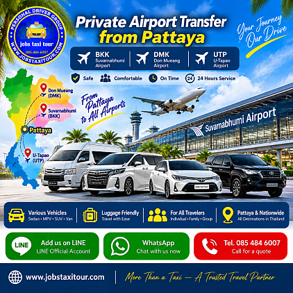 www.jobstaxitour.com for a car, book a car, call a taxi, charter a taxi, travel upcountry  Go to the airport  Finding an airport shuttle  Find a taxi to Pattaya  The driver is skilled in the route.  Can communicate in English  Call a taxi Chonburi, Call a taxi Pattaya  Taxi Rayong  , Taxi Chanthaburi, Find a taxi to Pattaya, Car charter day, Rent a taxi with a driver, Rent a car with a driver, Taxi for travel, Pet transfer taxi, Cheap taxi  Rent a car to Chonburi  Rent a car to Bang Saen  Hire a car to Amata Nakorn  Hire a car to Sriracha  Charter to Phanat Nikhom  Hire a car to Ban Bueng  Hire a car to Ao Udom  Hire a car to Ang Sila  Hire a car to Laem Chabang  Hire a car to Bo Win  Hire a car to Amata City  Rent a car to Pattaya  Hire a car to Sattahip  Hire a car to Utapao  Rent a car to Suvarnabhumi Airport  Hire a car to Don Mueang Airport  Hire a car to Ban Chang  Hire a car to Map Ta Phut  Rent a car to Rayong  Rent a car to Ban Phe  Hire a car to Chanthaburi  Hire a car to Khao Khitchakut, take a car to Trat, take a car to Koh Chang  Taxi to Chonburi  Taxi to Bang Saen  Taxi to Amata Nakorn  Taxi to Ban Bueng  Taxi to Phanat Nikhom  Taxi to Sriracha  Taxi to Ang Sila  Taxi to Laem Chabang  Taxi to Ao Udom  Taxi to Pattaya  Taxi to Sattahip  Taxi to Rayong  Taxi to Ban Chang  Taxi to Utapao  Taxi to Map Ta Phut  Taxi to Ban Phe  Taxi to Chanthaburi  Taxi to Trat  Taxi to Koh Chang  Taxi to Suvarnabhumi Airport  Taxi service to Don Mueang Airport  Taxi Chonburi  Bangsaen Taxi  Amata Nakorn Taxi  Taxi Phanat Nikhom  Taxi Ban Bueng  Sriracha Taxi  Ao Udom Taxi  Taxi Laem Chabang Taxi Pattaya Taxi Sattahip  Taxi U-Tapao  Taxi Ban Chang Taxi Rayong Tadsi Ban Phe  Taxi Chanthaburi Taxi Trat Taxi Koh Chang